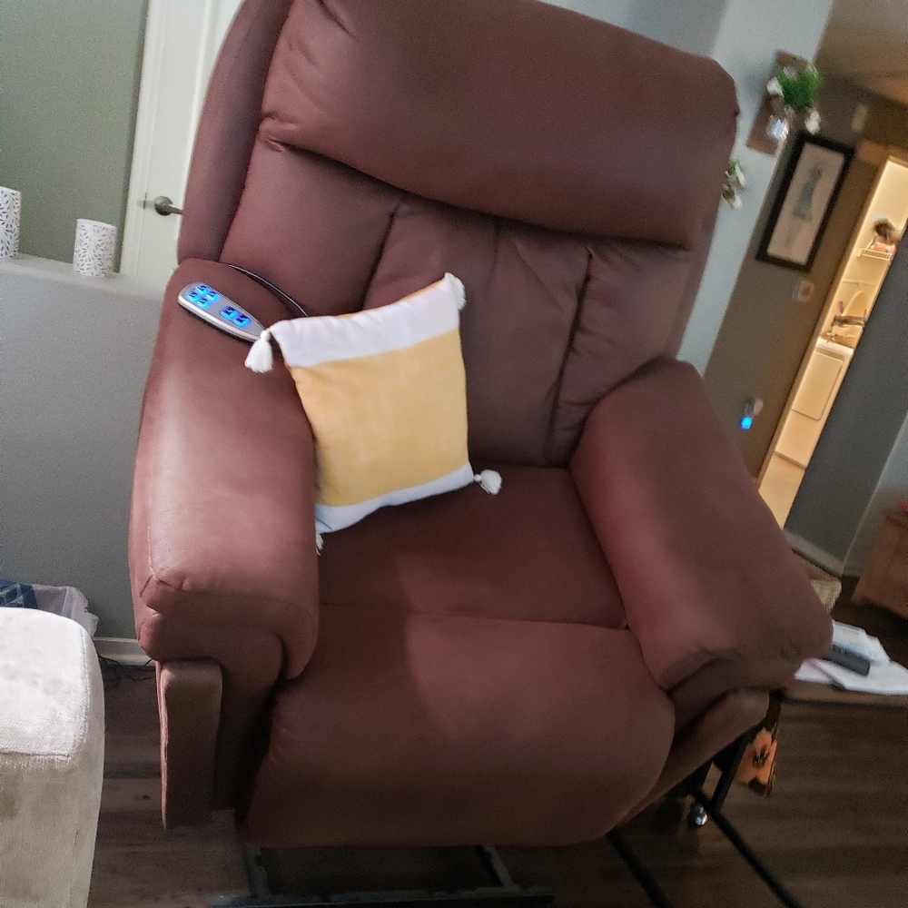 Sueade leather lift recliner